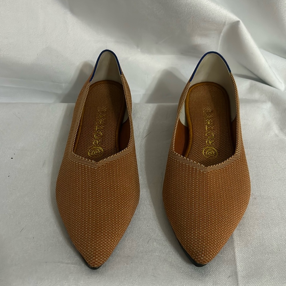 Rothy's Ballet Flats The Point Amber Textile Womens Size 7 Comfort Shoe like New
